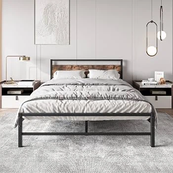 New Double / Full metal bed frame with headboard - photo 4