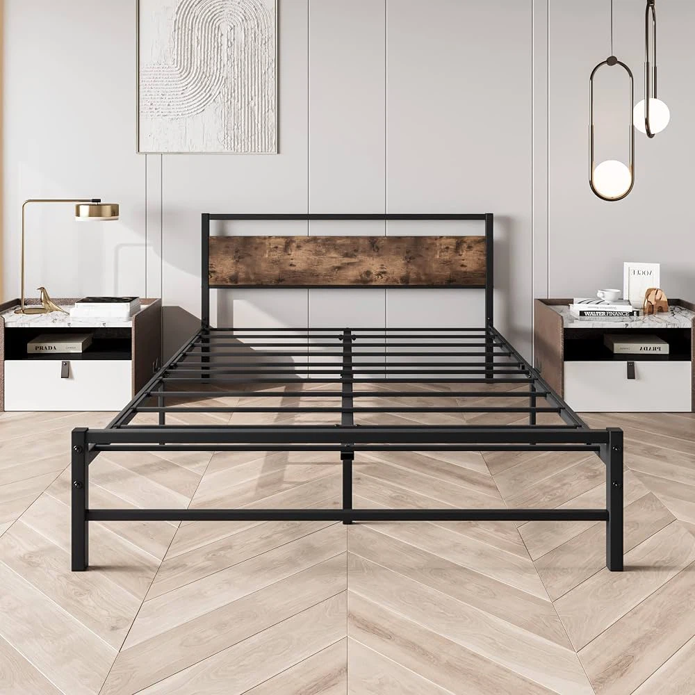New Double / Full metal bed frame with headboard - photo 5