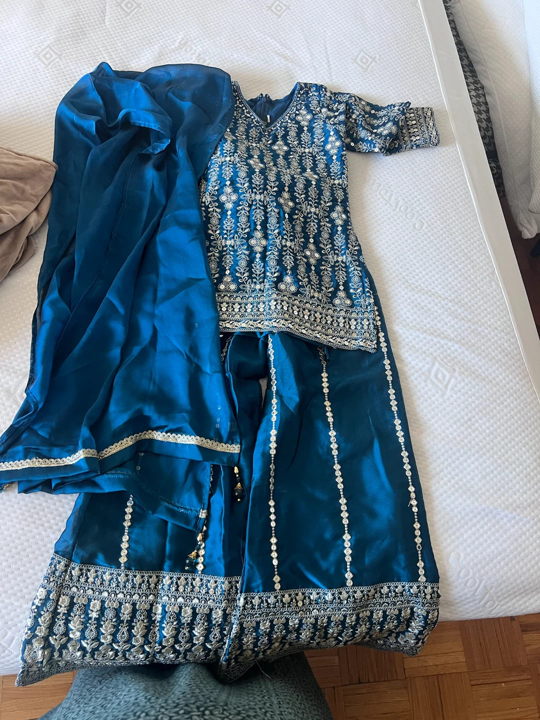 Teal Blue Embroidered Salwar Kameez Suit