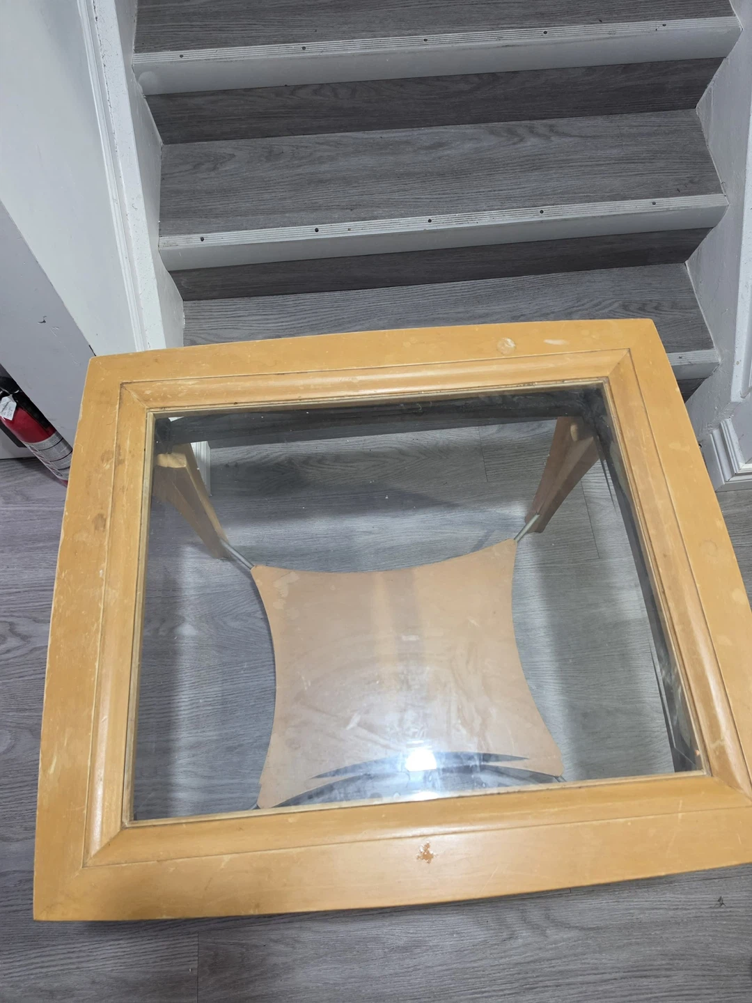 Square Wood and Glass End Table - photo 4