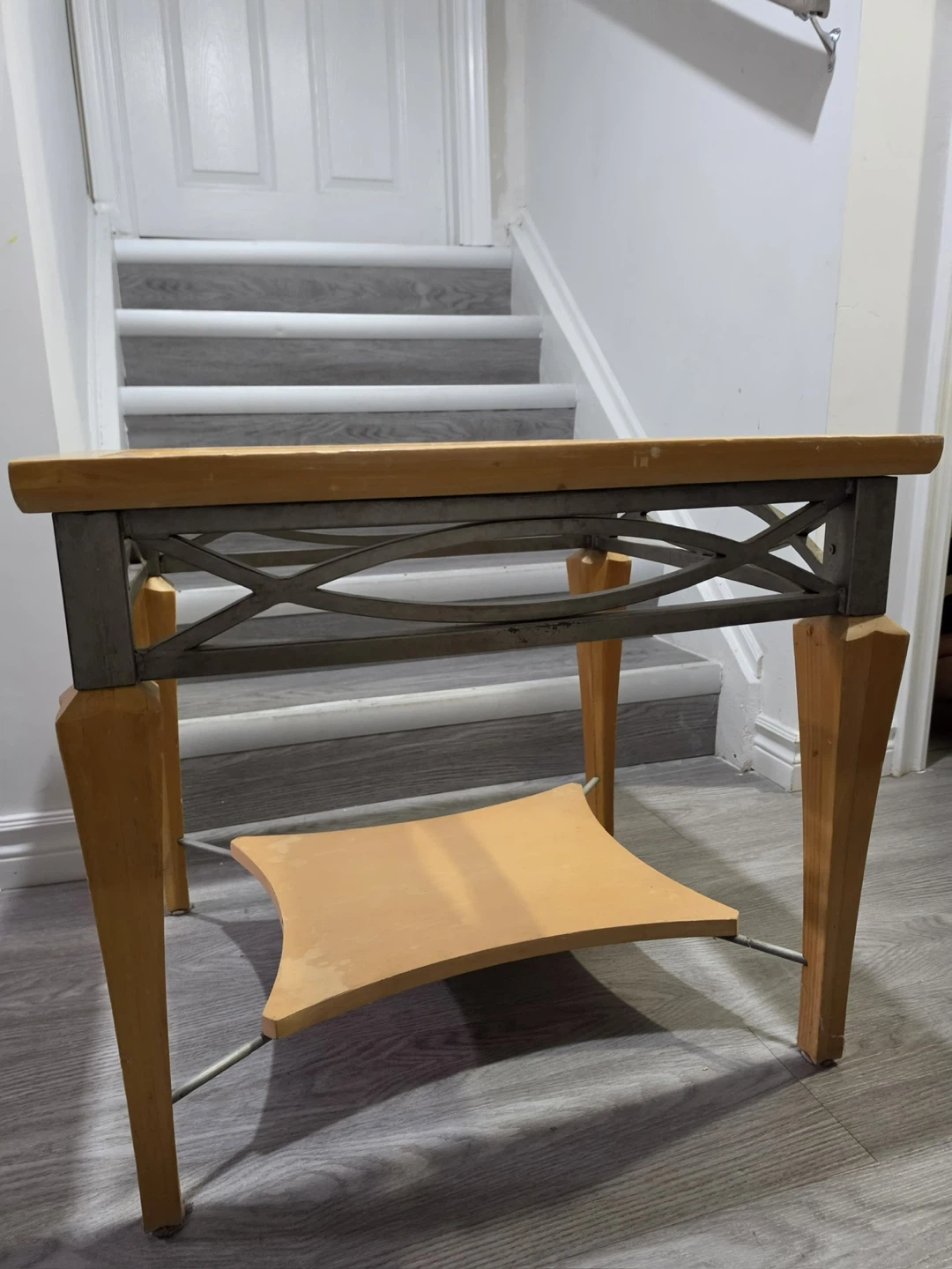 Square Wood and Glass End Table - photo 5