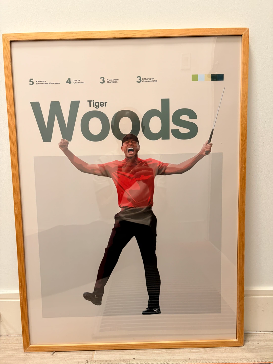 Tiger Woods Framed Golf Poster – 21 x 29 in – Like New - photo 2