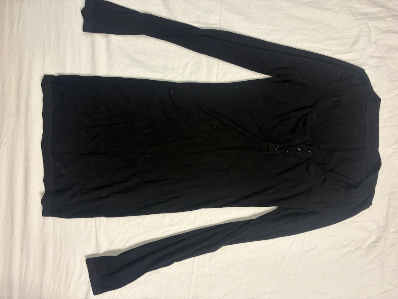 Dazy Black Long Sleeve Henley - photo 3