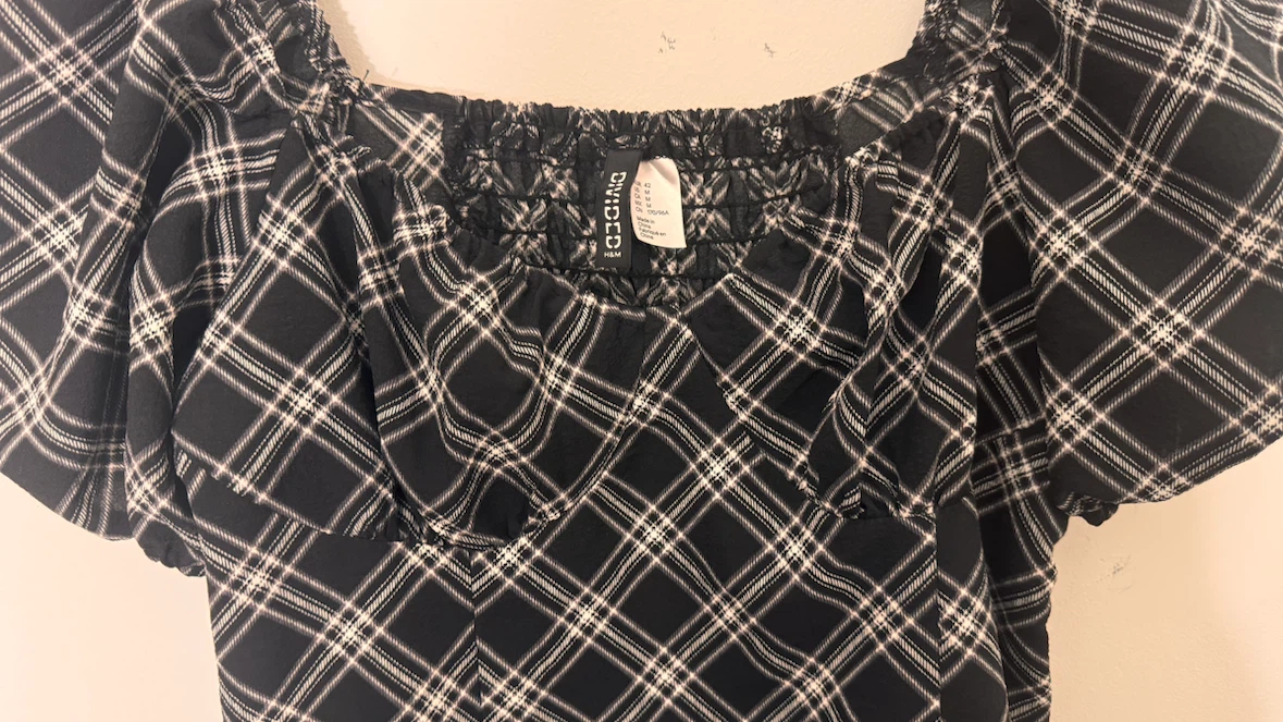 H&M Divided Black Plaid Mini Dress - photo 4