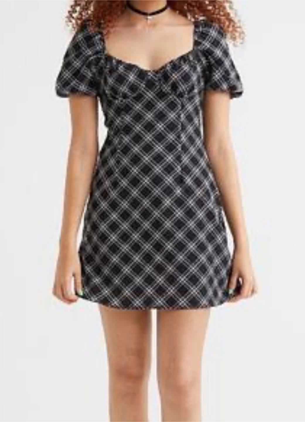 H&M Divided Black Plaid Mini Dress - photo 5