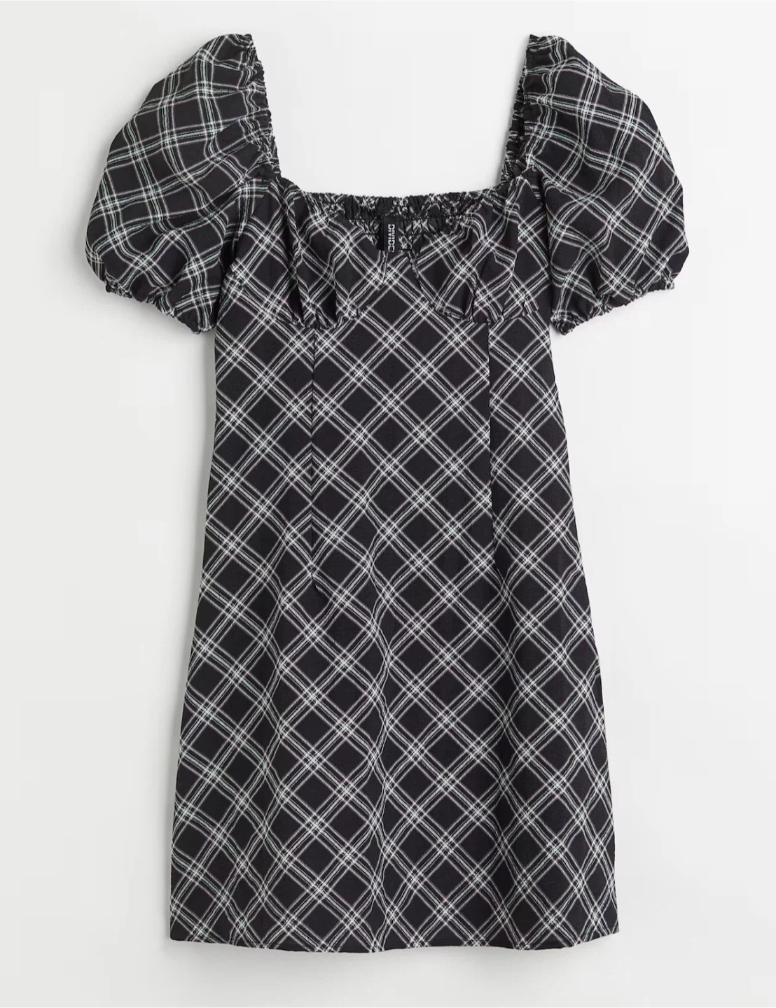 H&M Divided Black Plaid Mini Dress