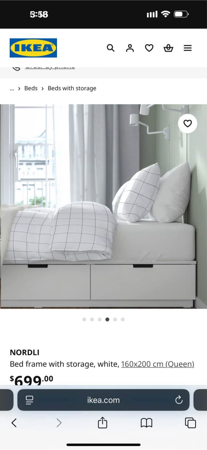 IKEA NORDLI Queen Bed Frame with Storage