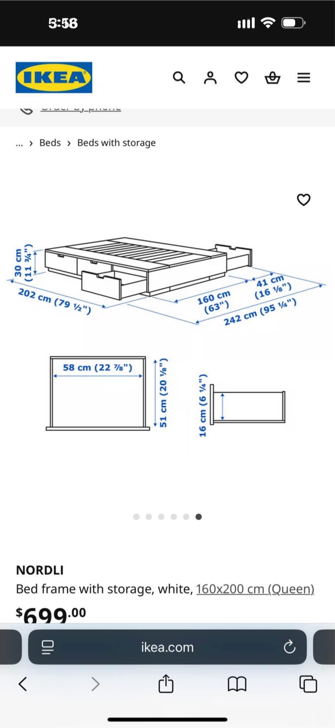 IKEA NORDLI Queen Bed Frame with Storage - photo 5
