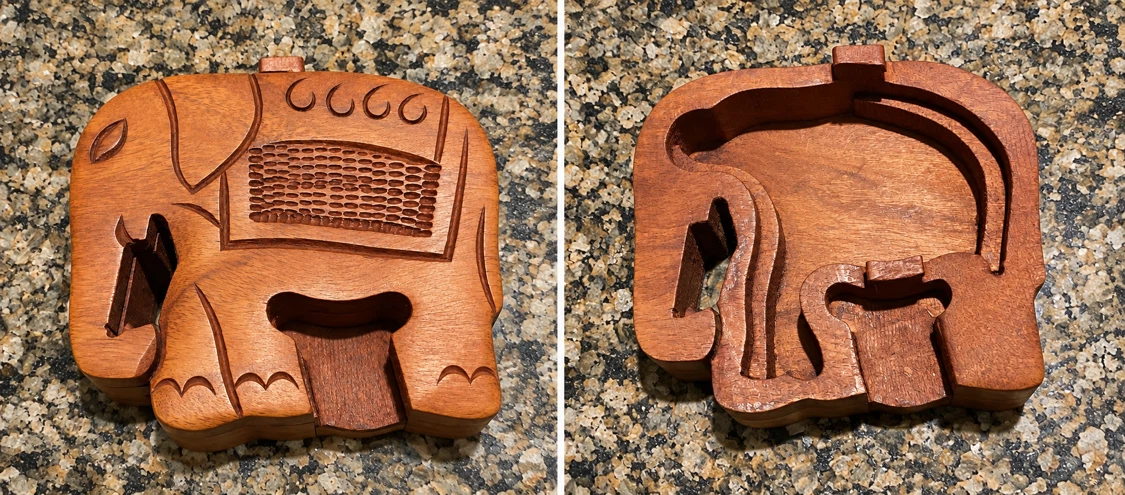NEW Carved Wooden Elephant Box - photo 2