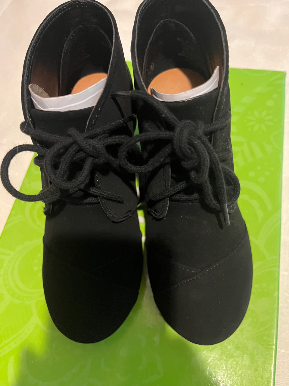 Y-Not Black Wedge Ankle Boots
