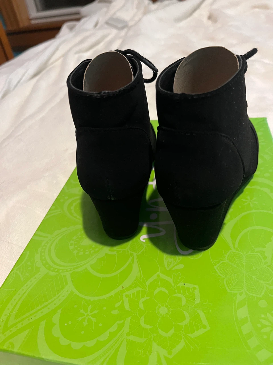 Y-Not Black Wedge Ankle Boots - photo 3