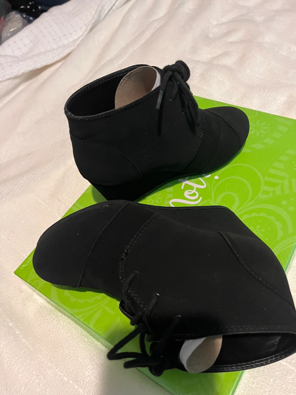 Y-Not Black Wedge Ankle Boots - photo 4