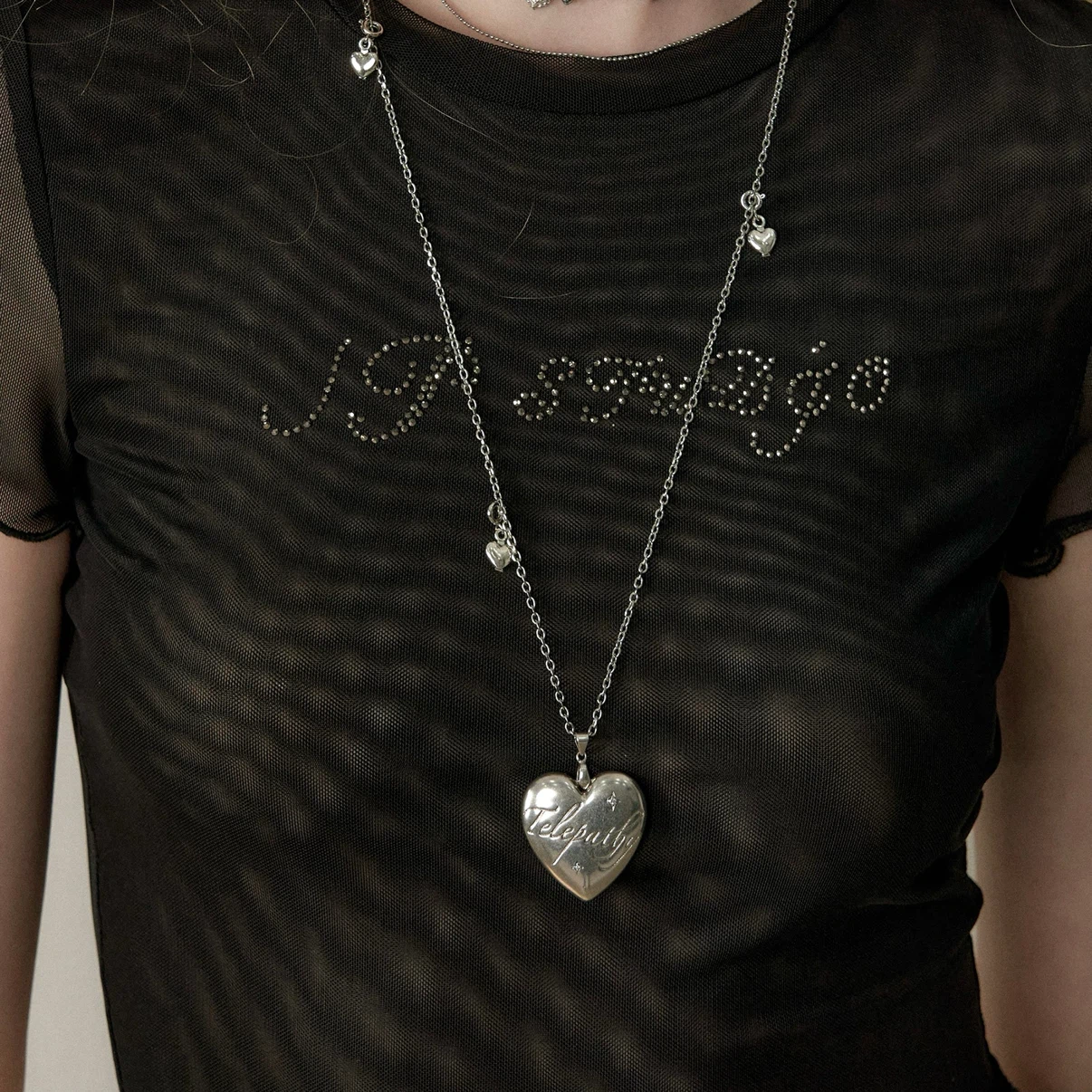 Zircon Heart Long Chain Necklace - photo 3