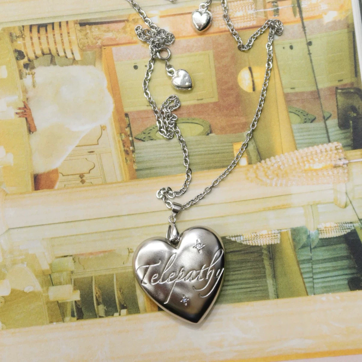 Zircon Heart Long Chain Necklace - photo 4