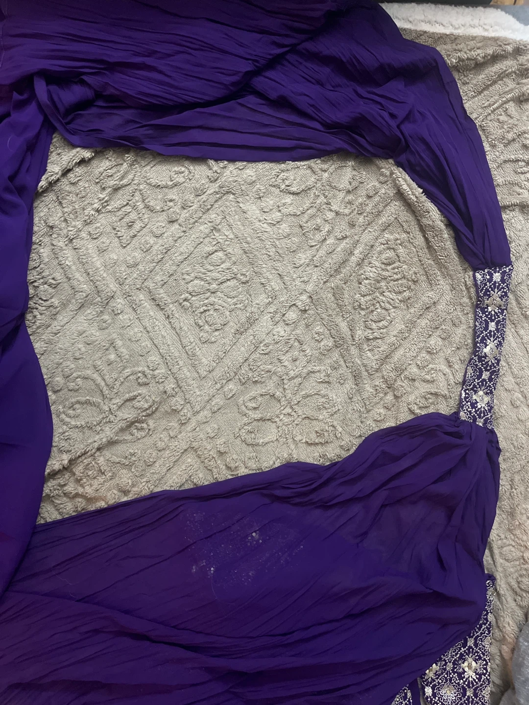 Purple Sequined Salwar Kameez Set - photo 2