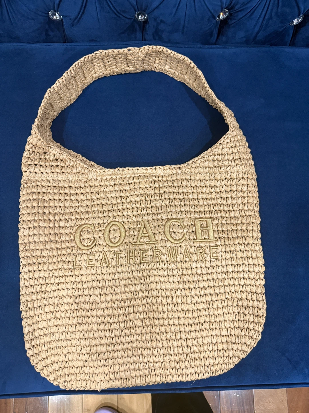 Coach Woven Straw Shoulder Bag