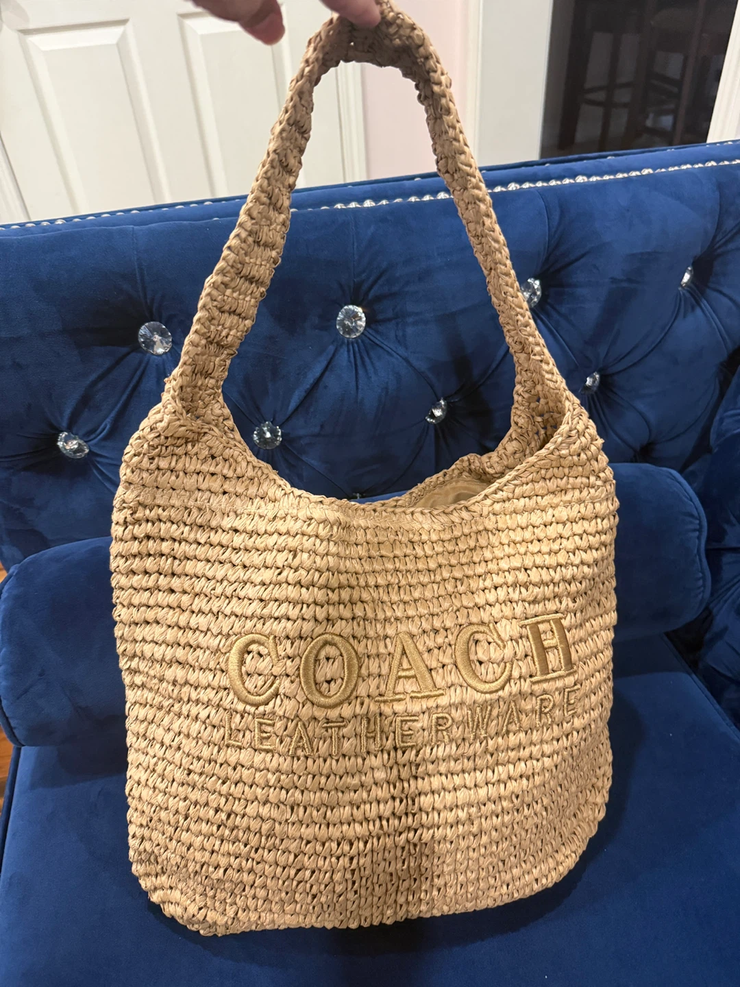 Coach Woven Straw Shoulder Bag - photo 3