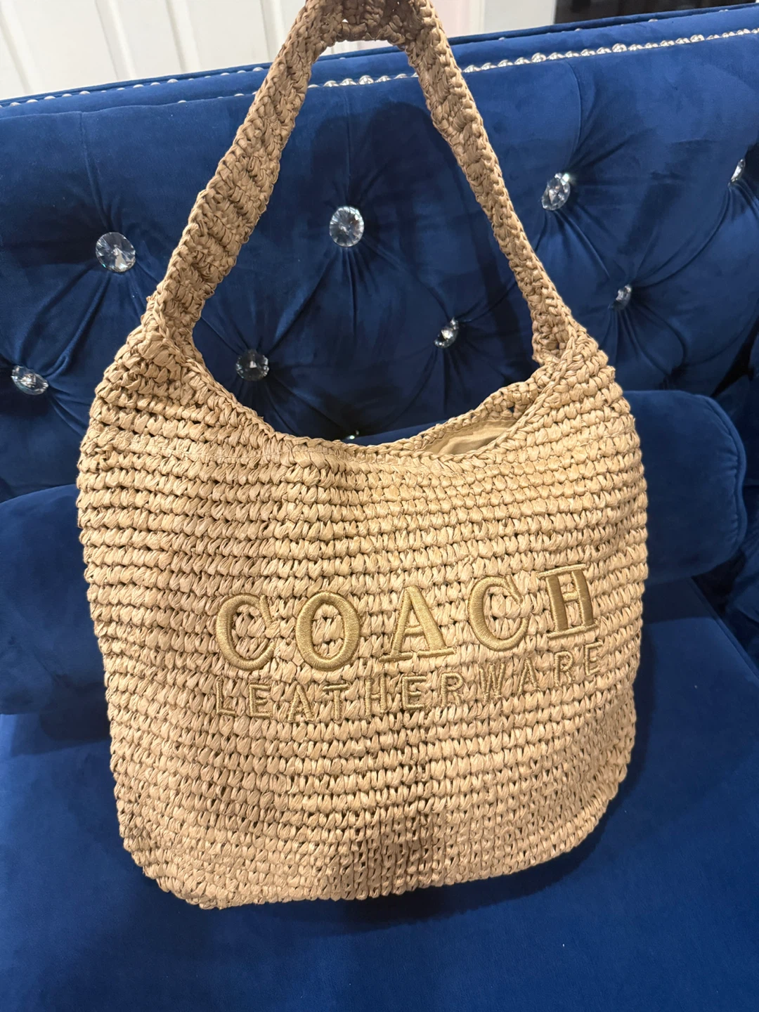 Coach Woven Straw Shoulder Bag - photo 4