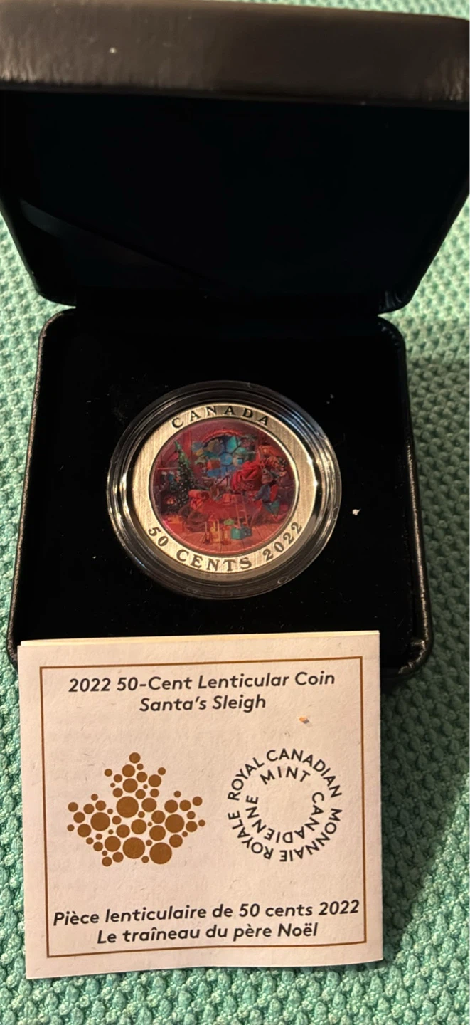 2022 Royal Canadian Mint Santa's Sleigh 50-Cent Coin