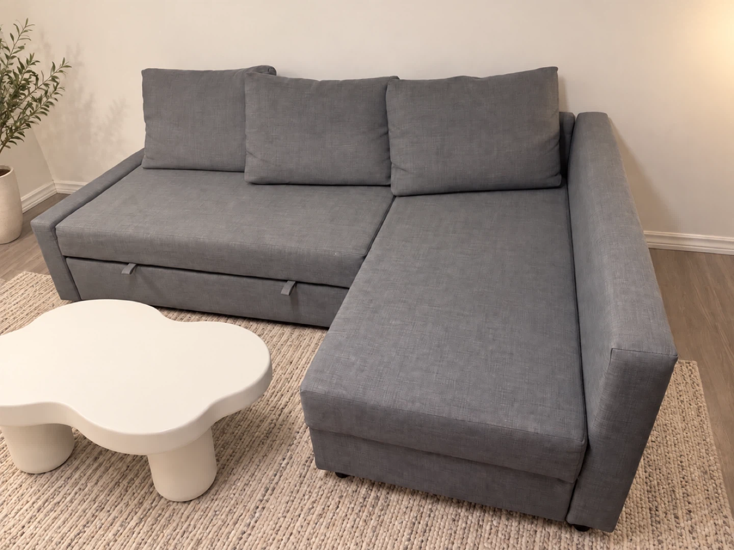 Free delivery IKEA Grey Fabric Sectional Sofa Bed - photo 2