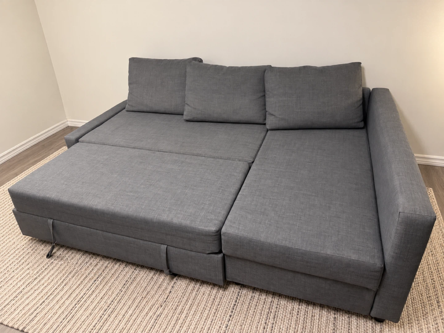 Free delivery IKEA Grey Fabric Sectional Sofa Bed