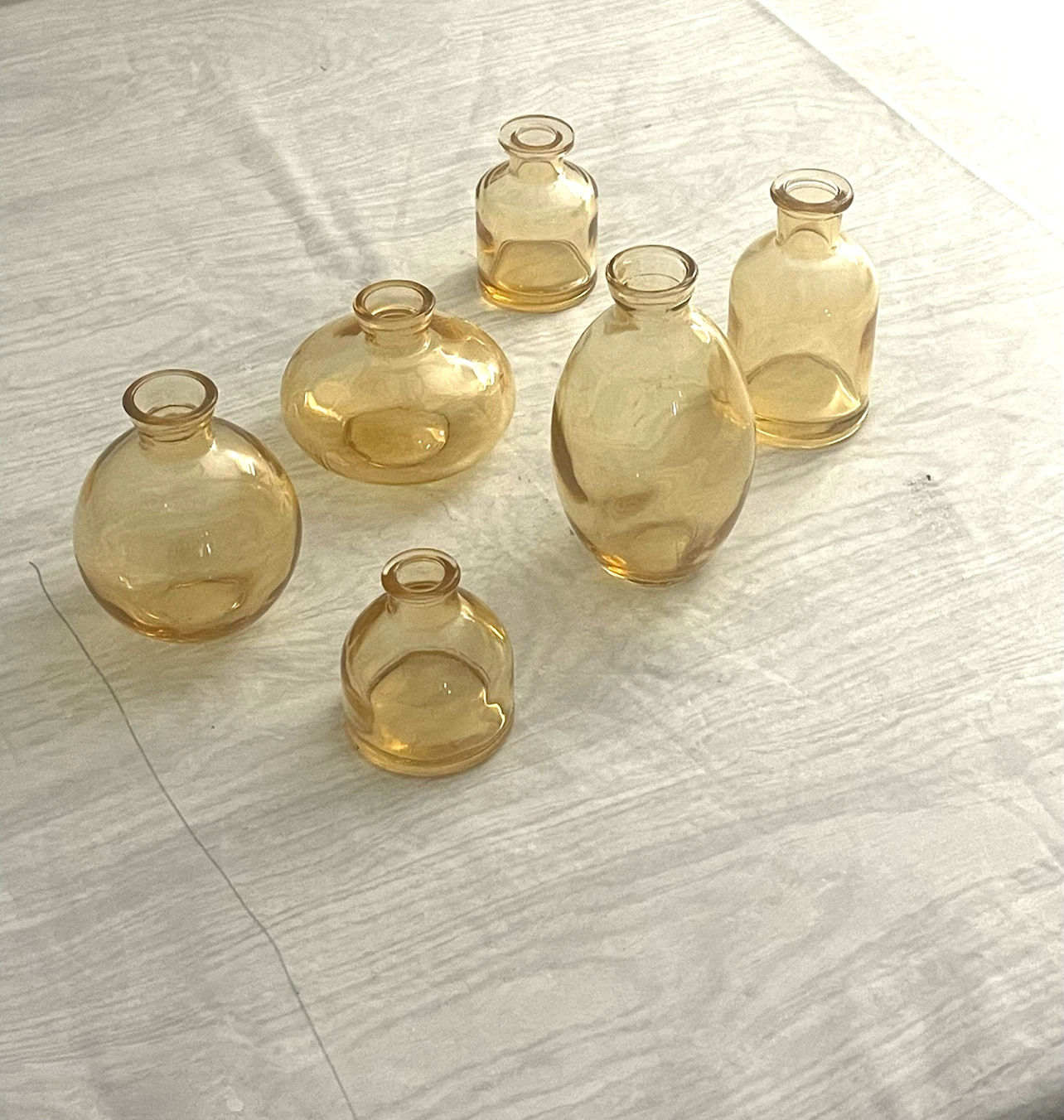Set of 6 Amber Glass Bud Vases - photo 3