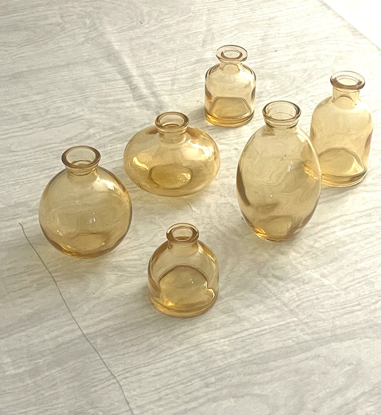 Set of 6 Amber Glass Bud Vases - photo 4
