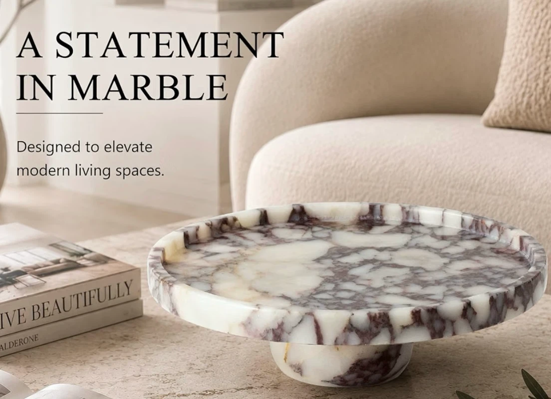 Marble Decorative Pedestal Tray