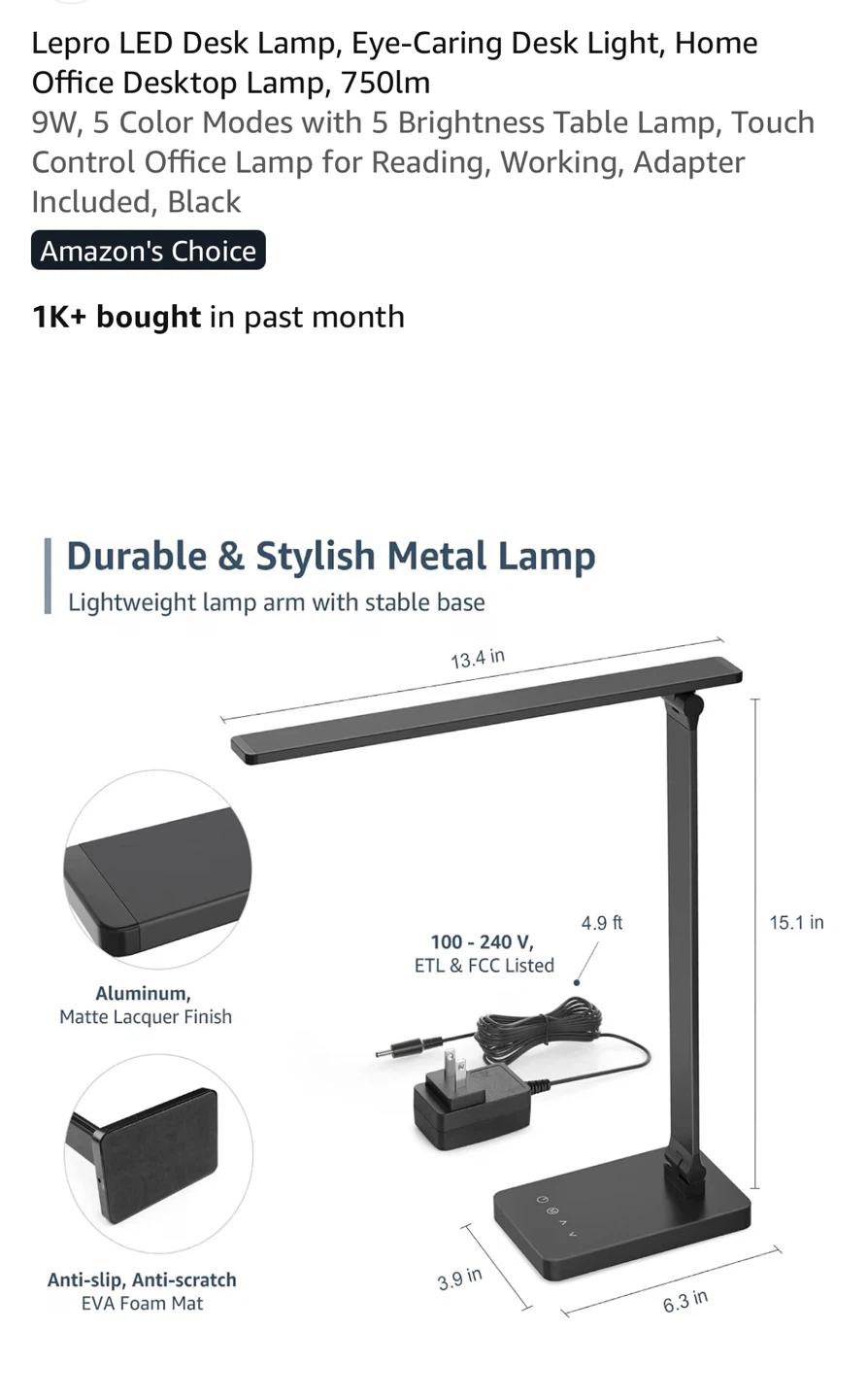 Lepro LED Desk Lamp - photo 3