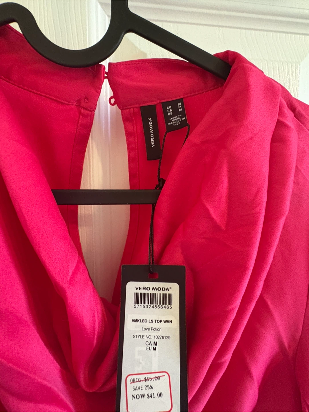 Vero Moda Bright Pink Long‑Sleeve Top (New with tags) - photo 2