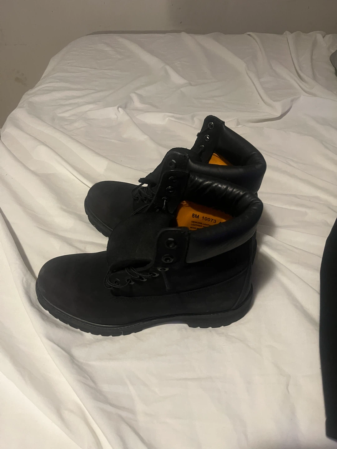 Timberland 10073 Black Boots Size 8M