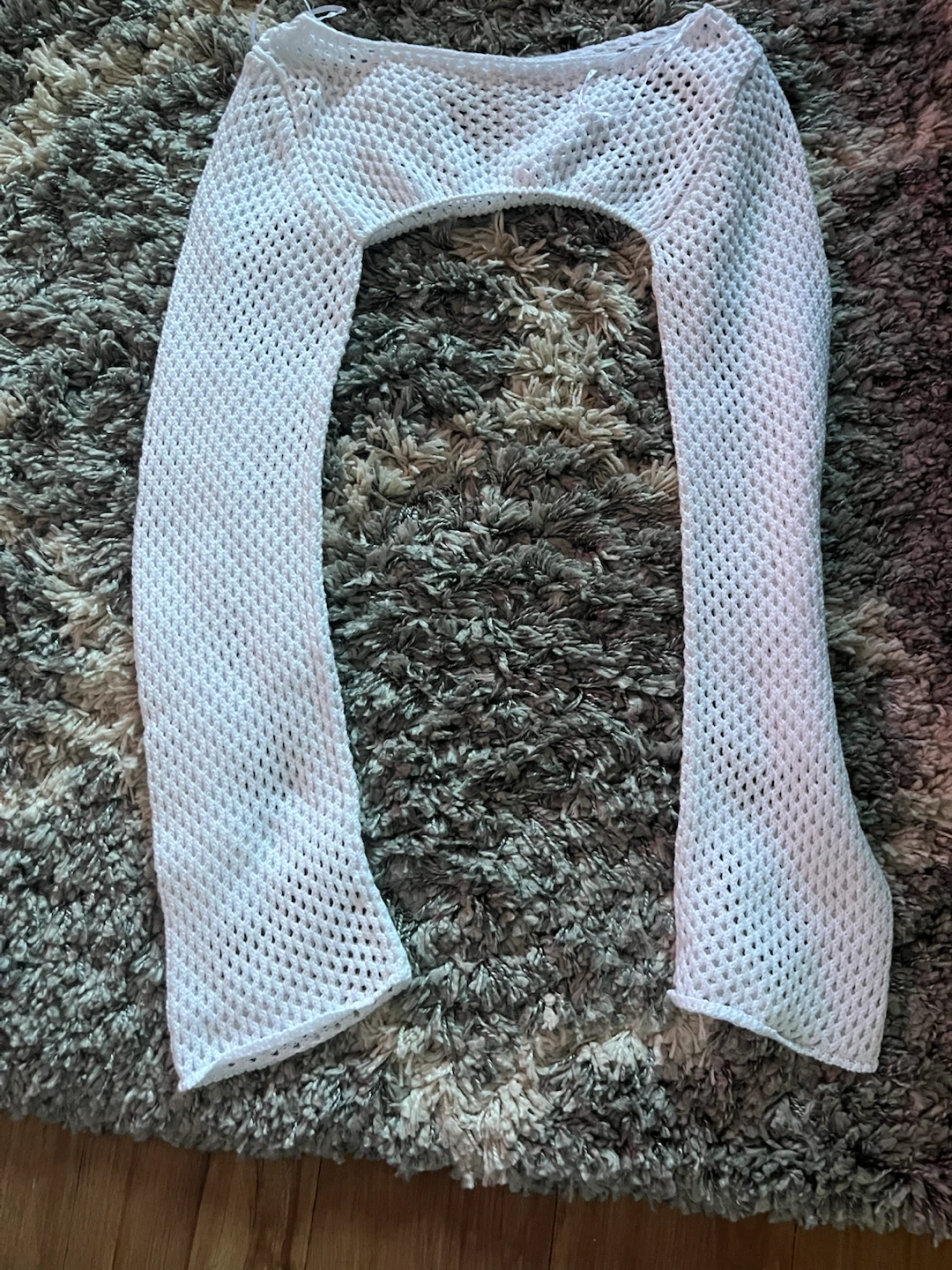 Cropped White Mesh Shrug - photo 2