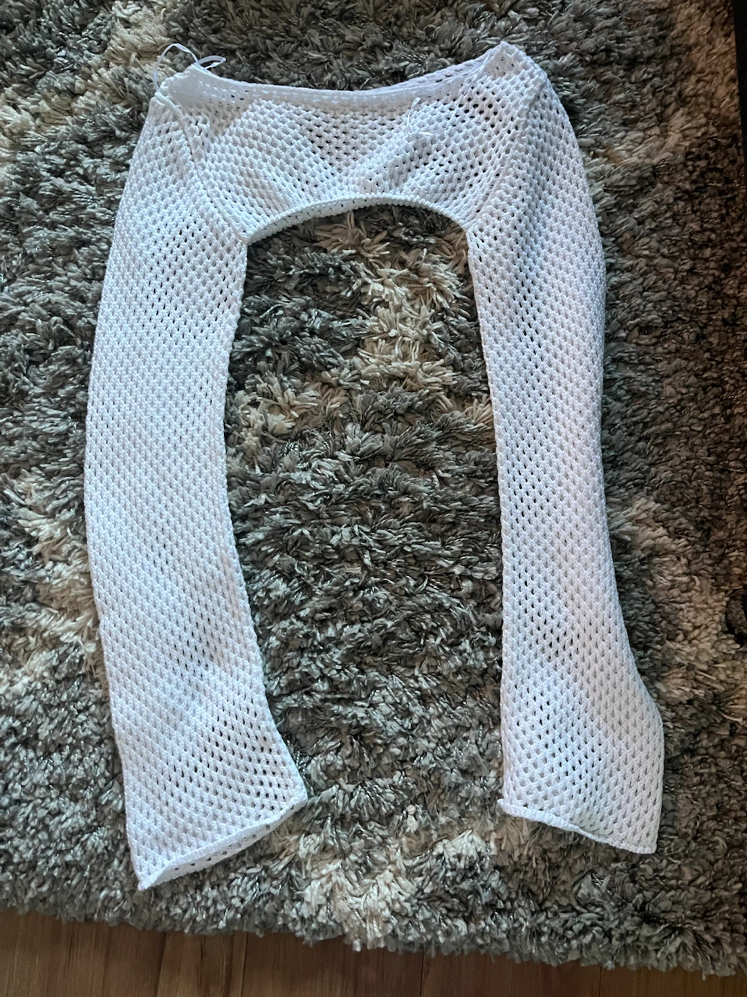 Cropped White Mesh Shrug - photo 3