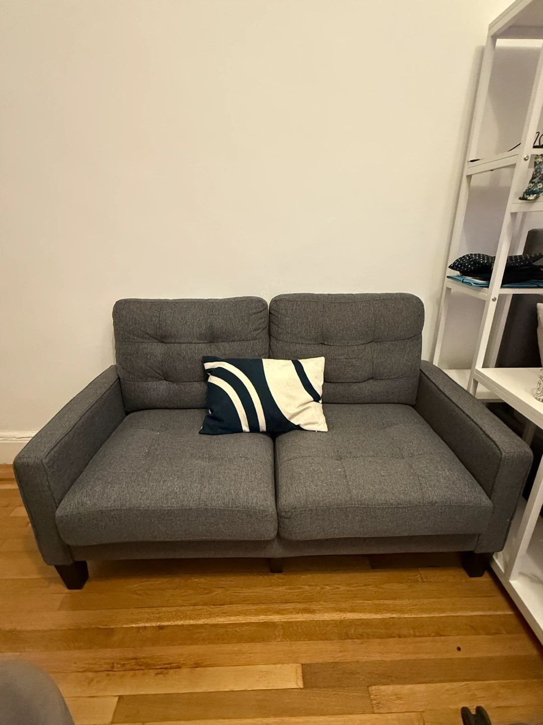 Dark Gray Two-Seater Loveseat