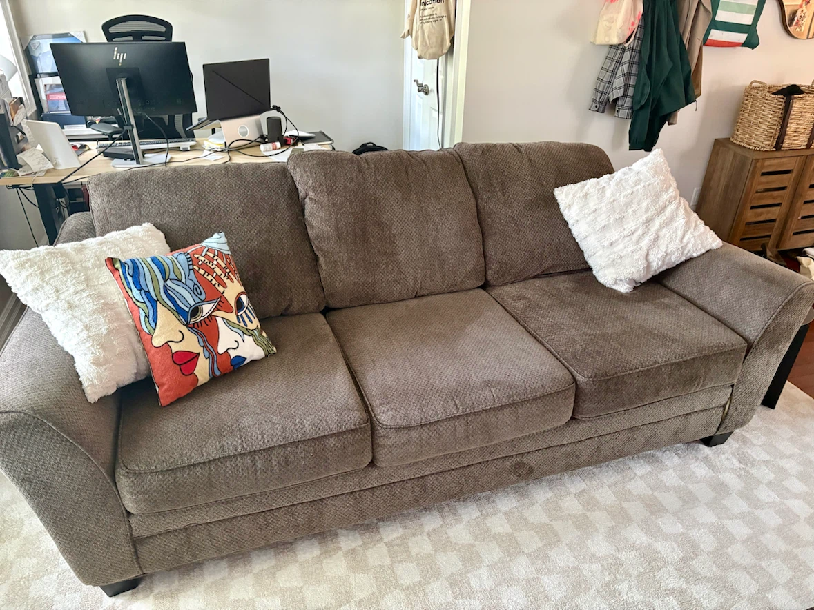 Brown Three-Seater Sofa - photo 2