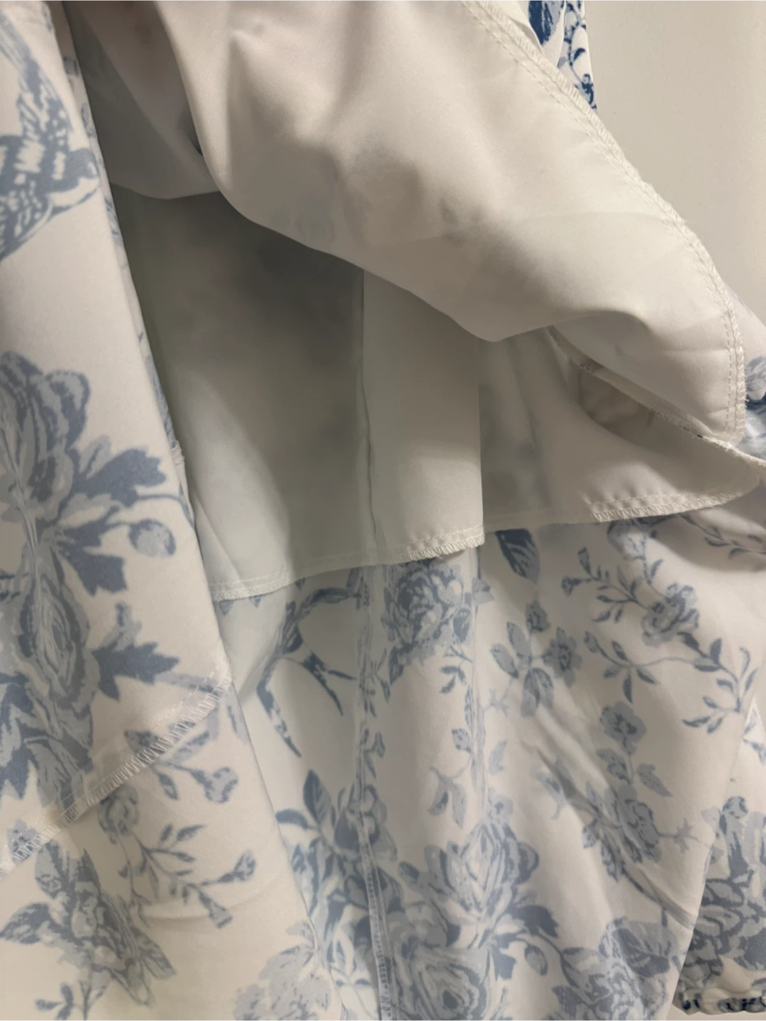 Blue and White Floral Print Midi Dress - M - photo 3