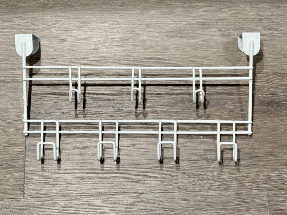 White Over-the-Door Hanging Hook Organizer