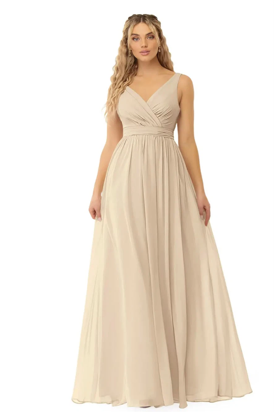 Chiffon V-Neck Bridesmaid Dress
