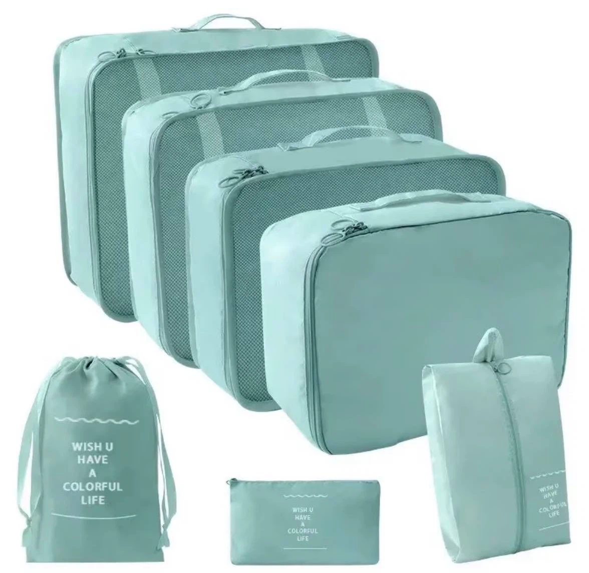 Travel Packing Cubes Set – 7 Pieces (Blue)