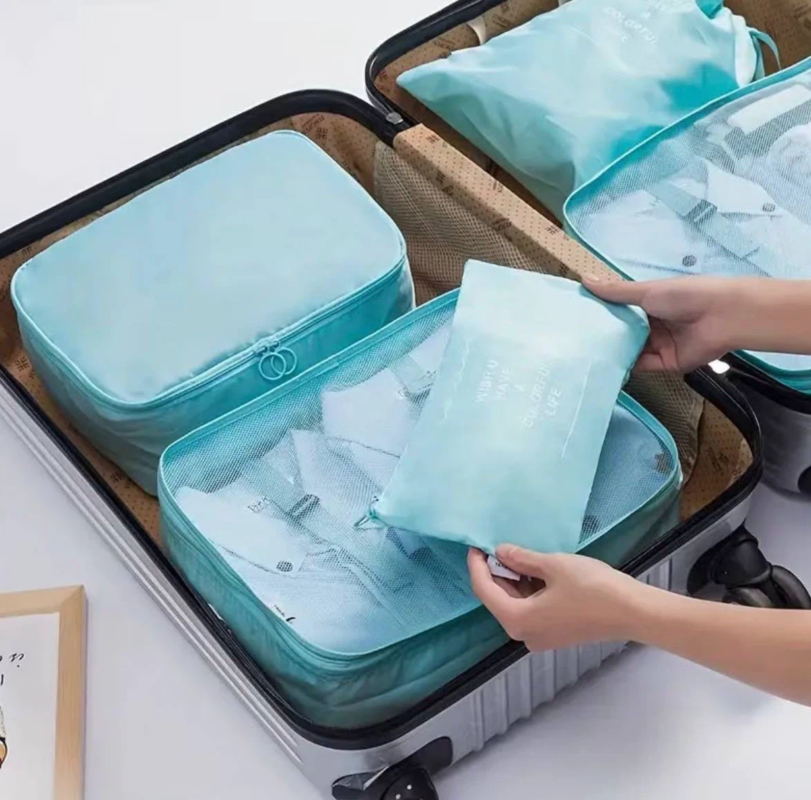 Travel Packing Cubes Set – 7 Pieces (Blue) - photo 2