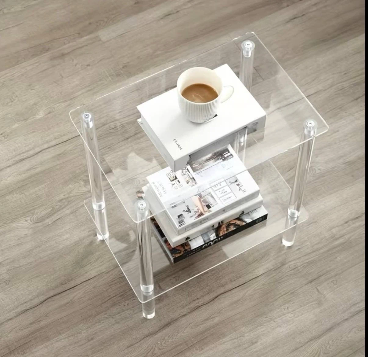 Clear Acrylic 2-Tier Side Table - photo 3
