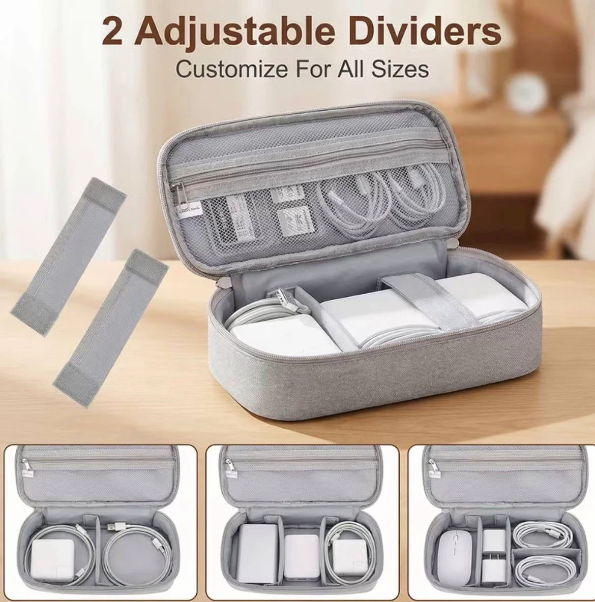 Electronics/Cable Organizer Bag — Grey - photo 5