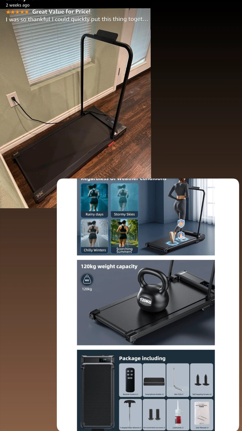 Portable Walking Pad Treadmill Black - photo 2