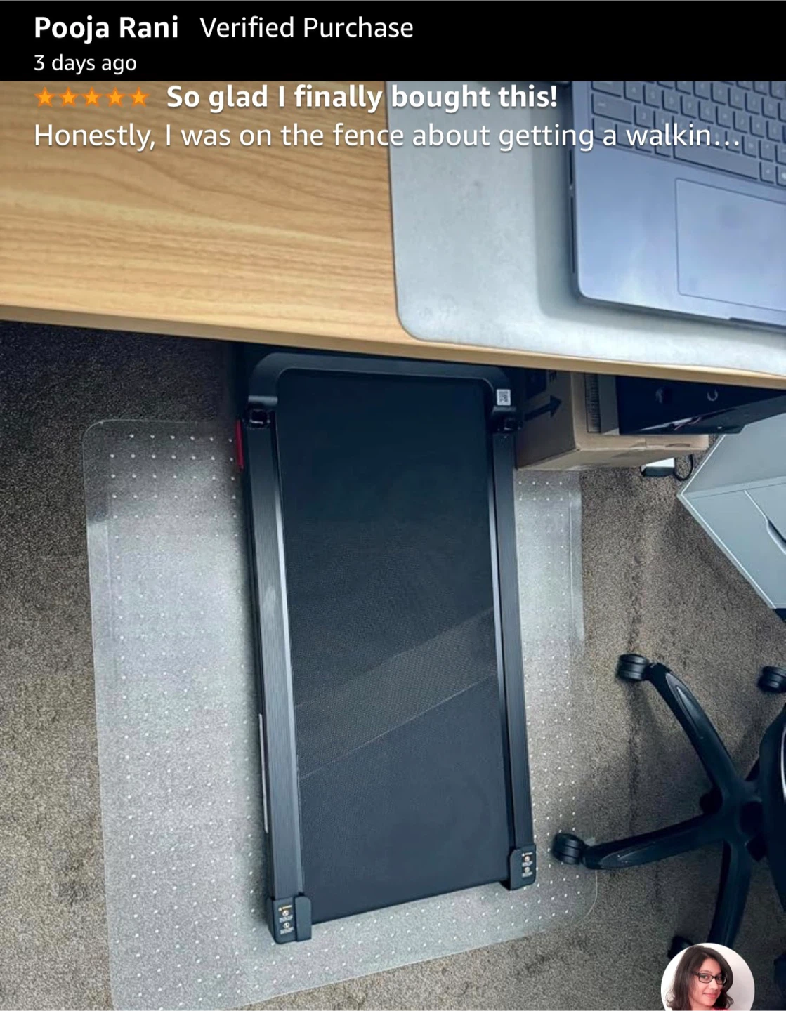 Portable Walking Pad Treadmill Black - photo 4