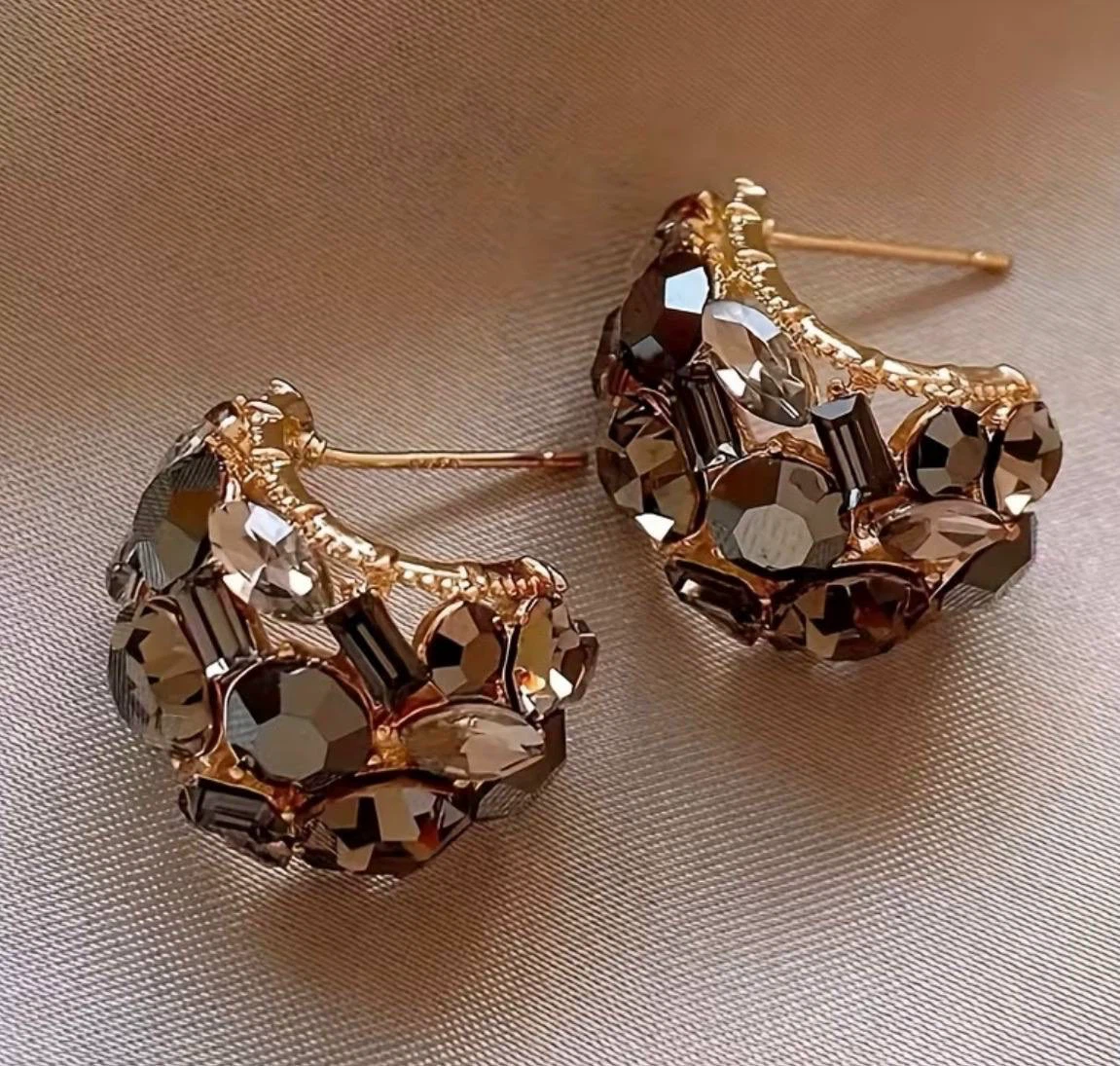 Crystal Cluster Hoop Earrings - photo 5