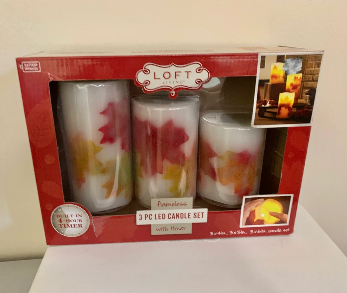 Loft Living 3pc Flameless LED Candle Set