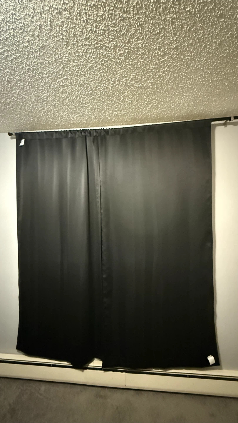 Mainstays 100% Blackout Curtains + Heavy Duty Tension Rod