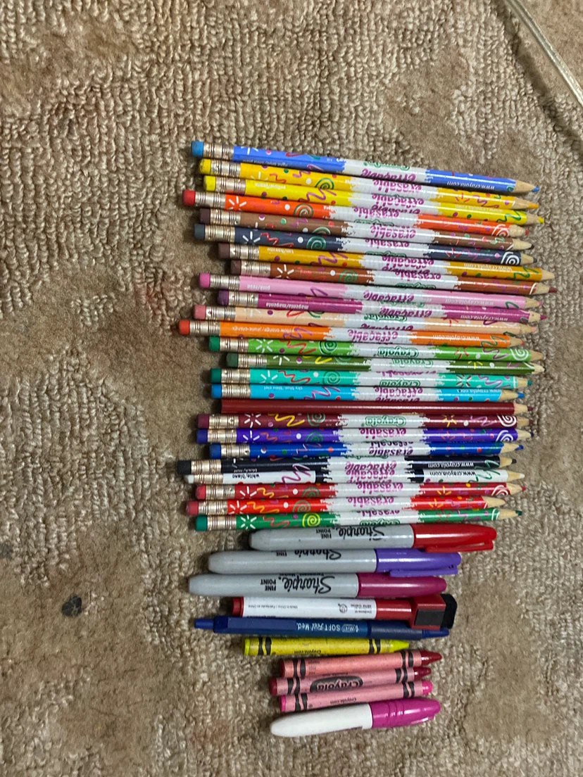 Assorted Crayola and Sharpie Drawing Supplies