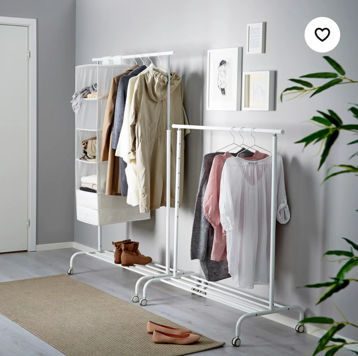IKEA RIGGA Clothes Rack, White - photo 3