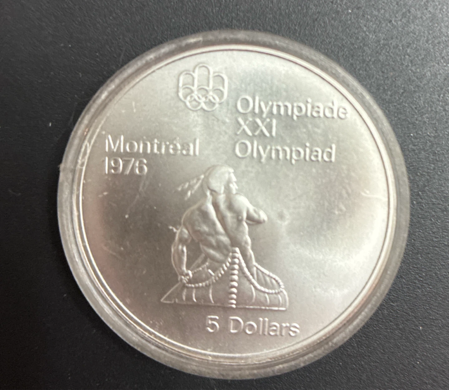 1976 Silver Montreal Olympics 5 Dollar Silver Coin